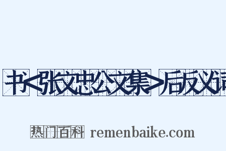 书＜张文忠公文集＞后反义词是什么意思的图片